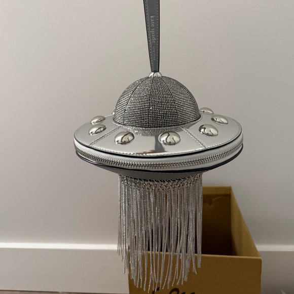 kate spade Handbags - Kate Spade Spaced Out Embellished Metallic 3D UFO Top Handle Bag